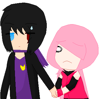 Purple guy and Pie -Chibis-