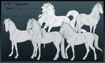 Lineart Batch 4 - Light Type Horses by x-SWC-x