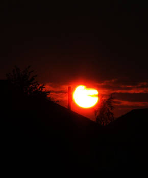 Sunset Over Houses