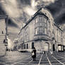 Brasov Streets and an Old Woman