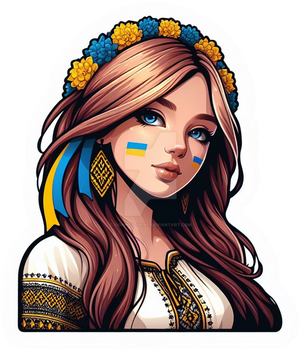 Ukrainian girl sticker