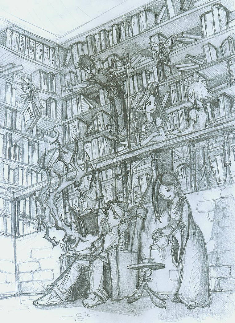 Elfin Library Elfin Library with Fairies by ragnarpendon on DeviantArt