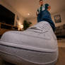 Amazing view of the massive mexican mans Nike Air Force 1 sneaker