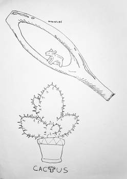 Inktober day 3&4: Miniature And Cactus