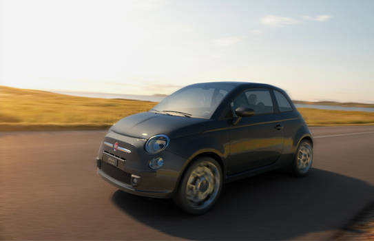 Fiat 500 in motion