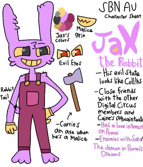 SBN Character Sheet: (Jax the Rabbit) by GabSFazbear22 on DeviantArt