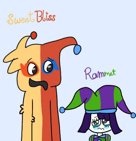Two Jester Rbbits The 2 Jester Counterparts (Sweetbli and Rom) by GabSFazbear22 on DeviantArt