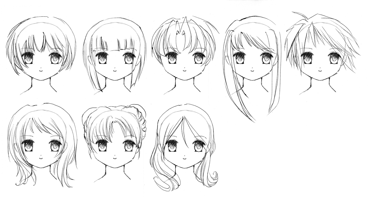 Drawing tutorial female anime hairstyles 56 Ideas