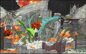 Godzilla 2014 and Barox vs The Mutos
