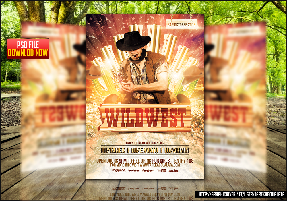 Wild West Flyer Template By Captain Sparroow On Deviantart