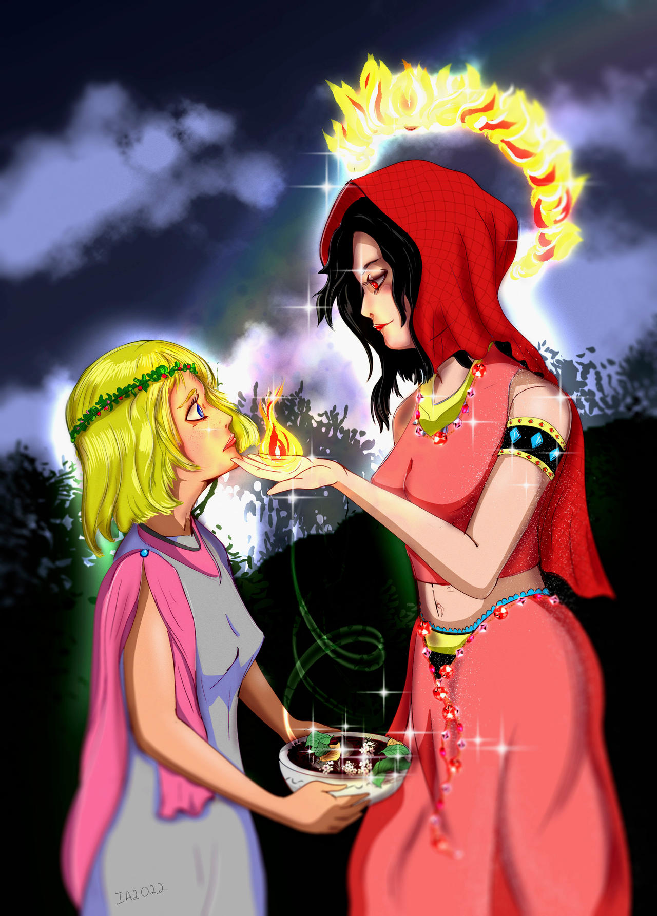 La diosa Hestia y la joven Vestal