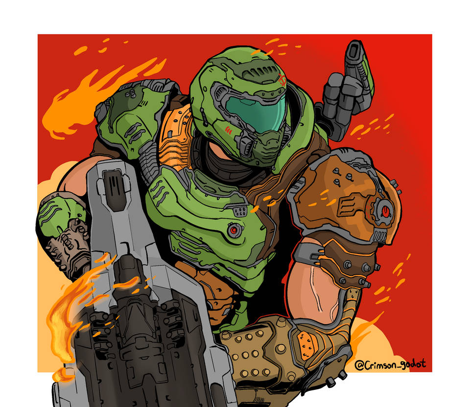 Doom Eternal Anniversary by CrimsonGodot on DeviantArt