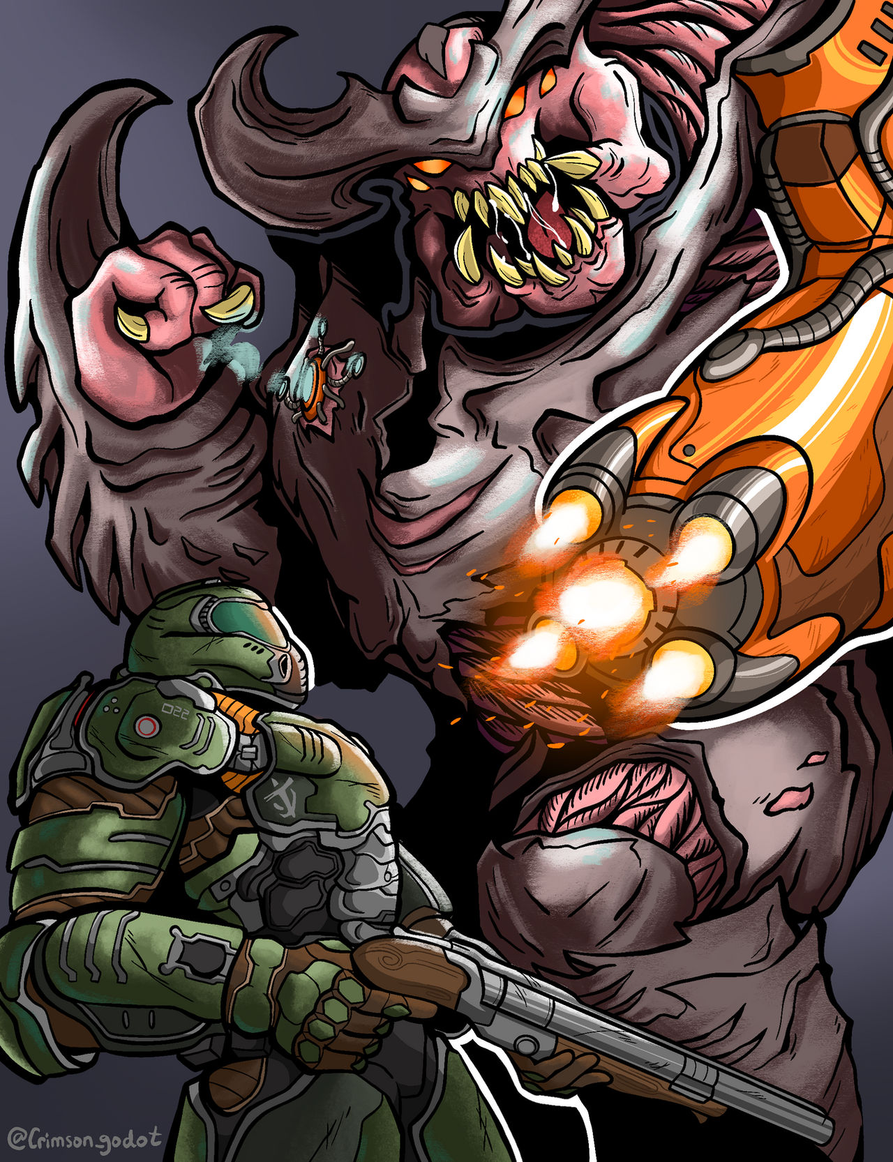 Cyberdemon Refrence The Cyberdemon by CrimsonGodot on DeviantArt