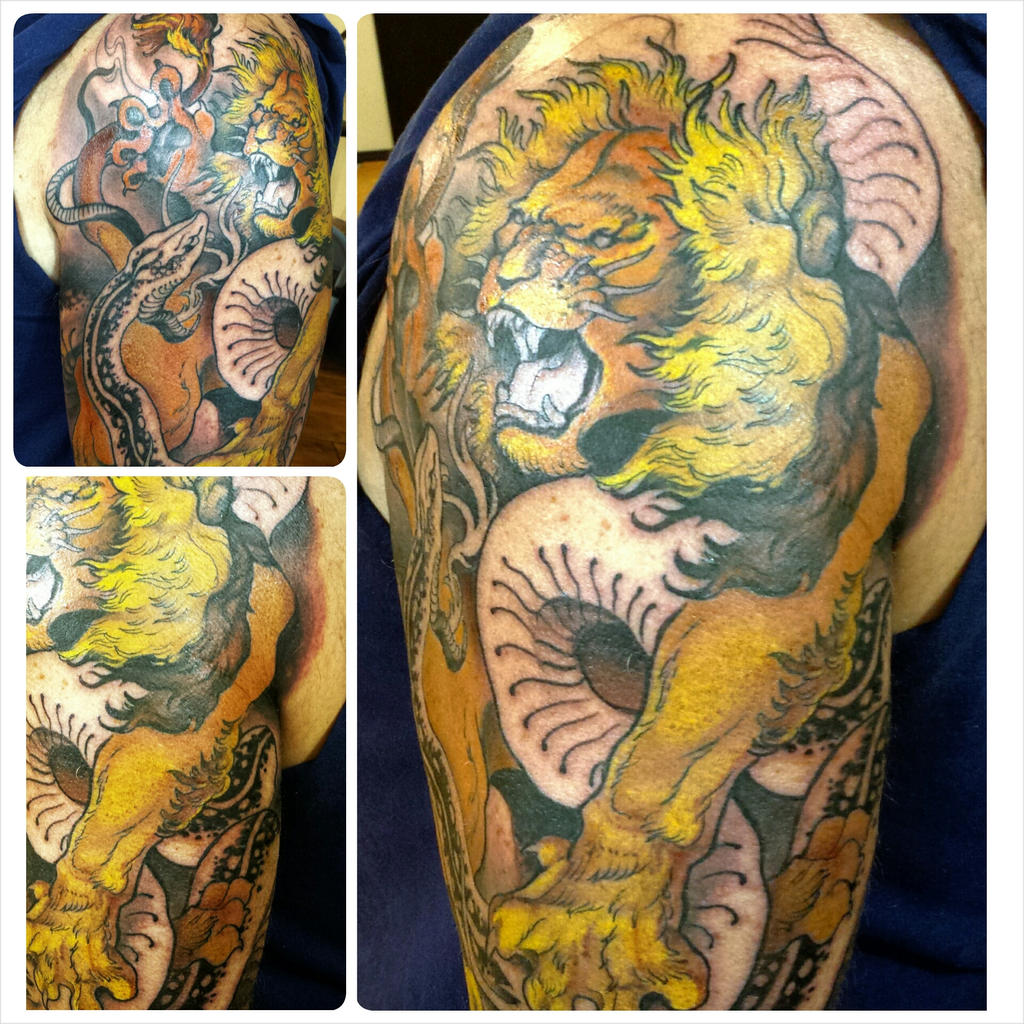 Lion and Snake tattoo by GrandpaPhoenix on DeviantArt