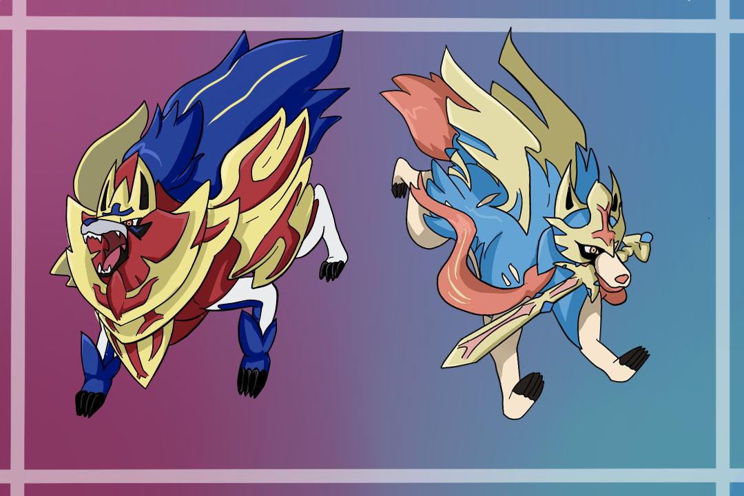 Zacian and Zamazenta by goosened on DeviantArt