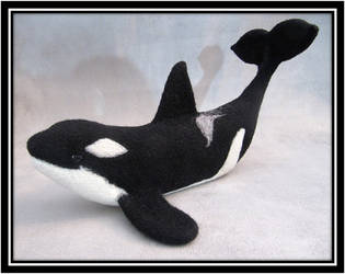Black and White Needle Felted Killer Orca Whale