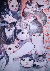 Cats, Cats, Cats! (Watercolor Painting/OPEN)