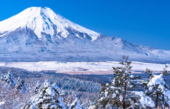 An Mt. Fuji during winter