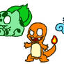 Bulbasaur, Charmander and Squirtle.