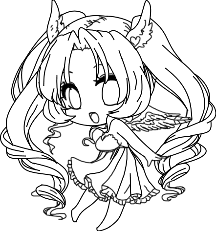 Winged Angel Chibi Lineart