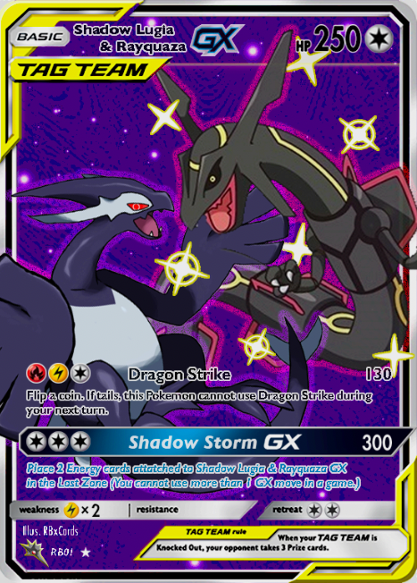 Shadow Lugia and Shiny Rayquaza GX Tag Team by RBxCards on DeviantArt Shadow Lugia and Shiny Rayquaza GX Tag Team by RBxCards on DeviantArt