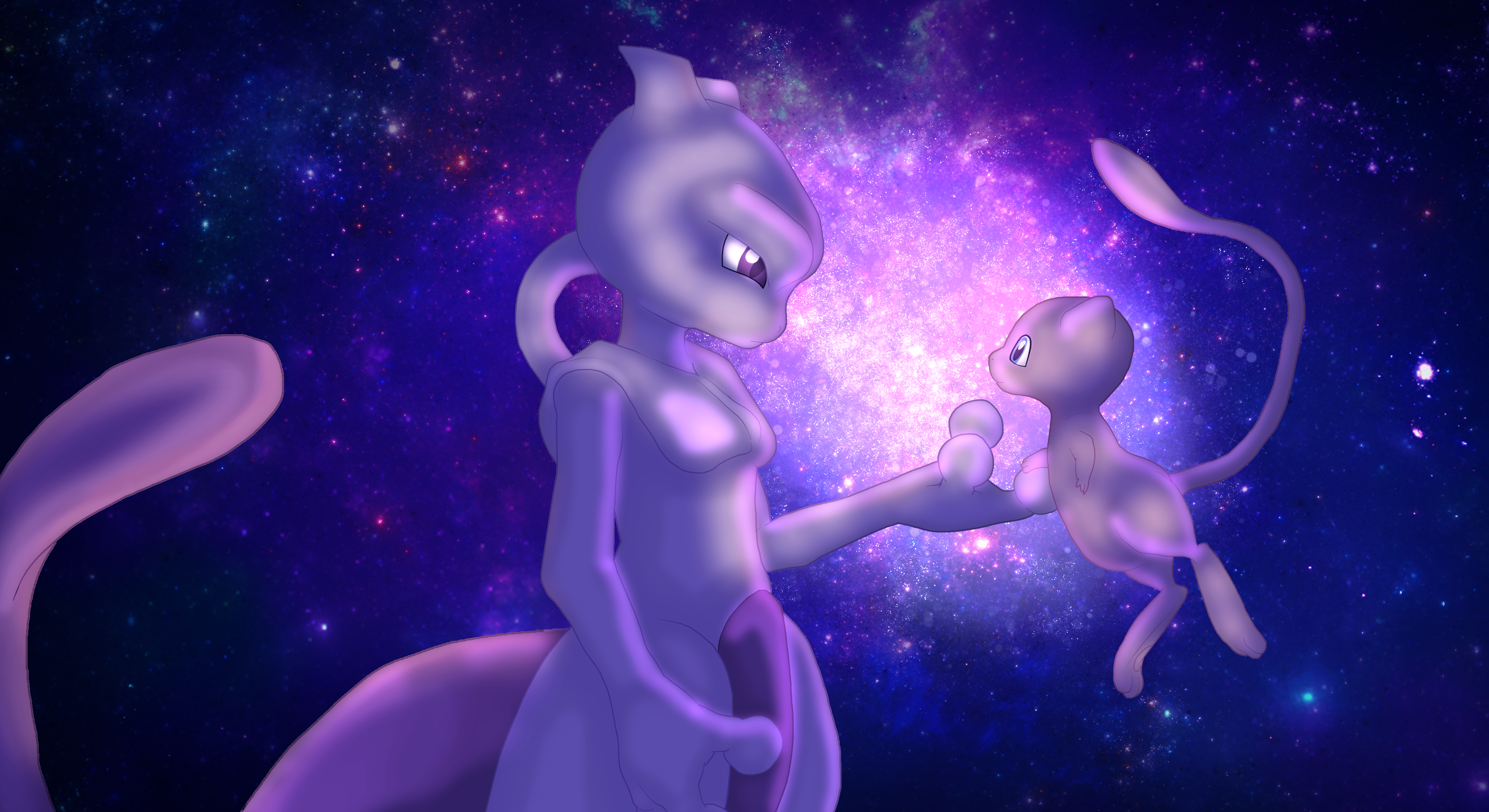 Mewtwo Vs. Mew by Tinuvion on DeviantArt