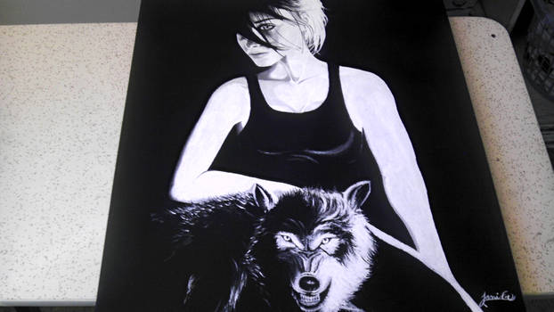 Girl with wolf