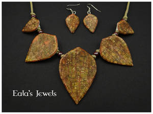 Autumn falling leaves jewelry set