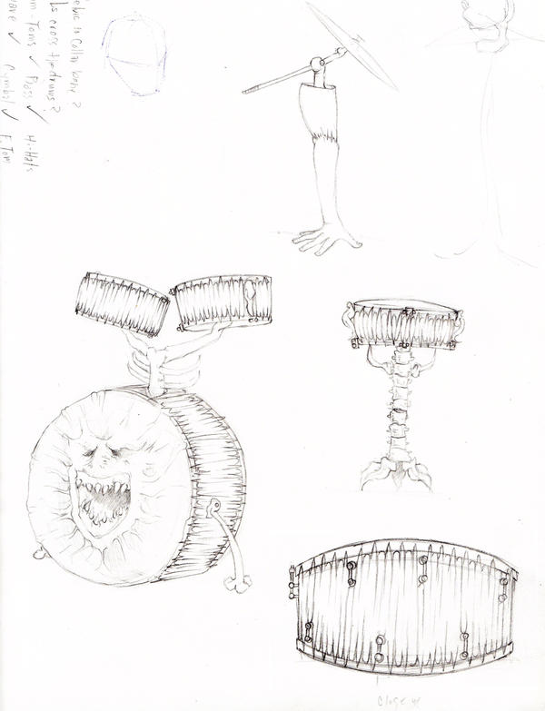 Satan demon drum sketches