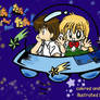 Miyu and Kanata on a UFO v.2
