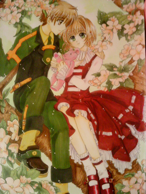 Sakura and syaoran on tree