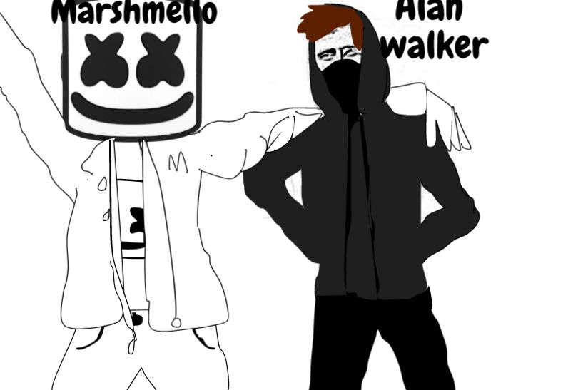 Drawing Of Alan Walker And Marshmello By Mysterydog0 On Deviantart