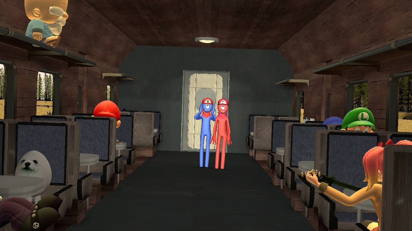 SMG0 And Fred shocked on a train