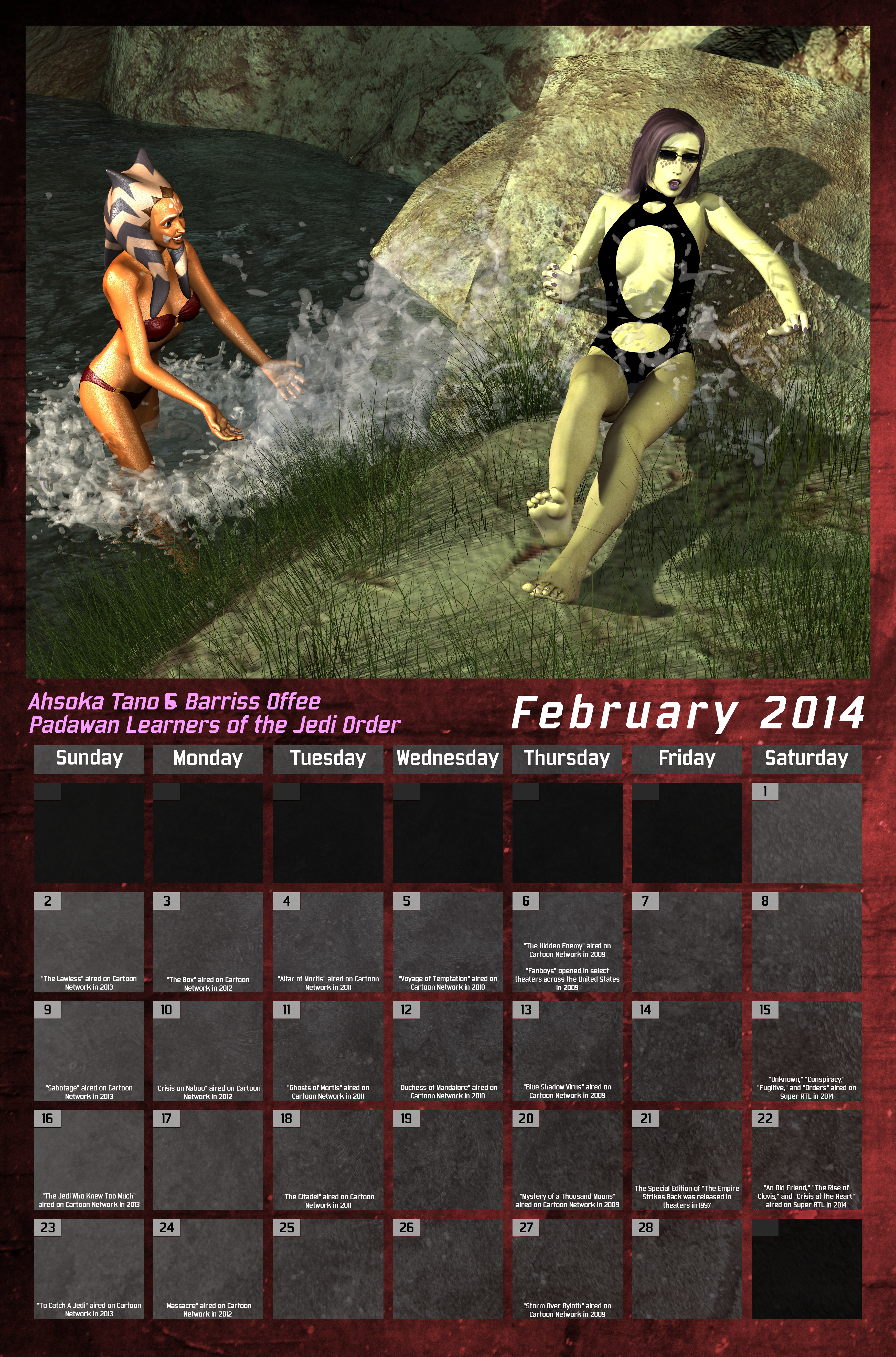 Star Wars Swimsuit Calendar 2014 - February