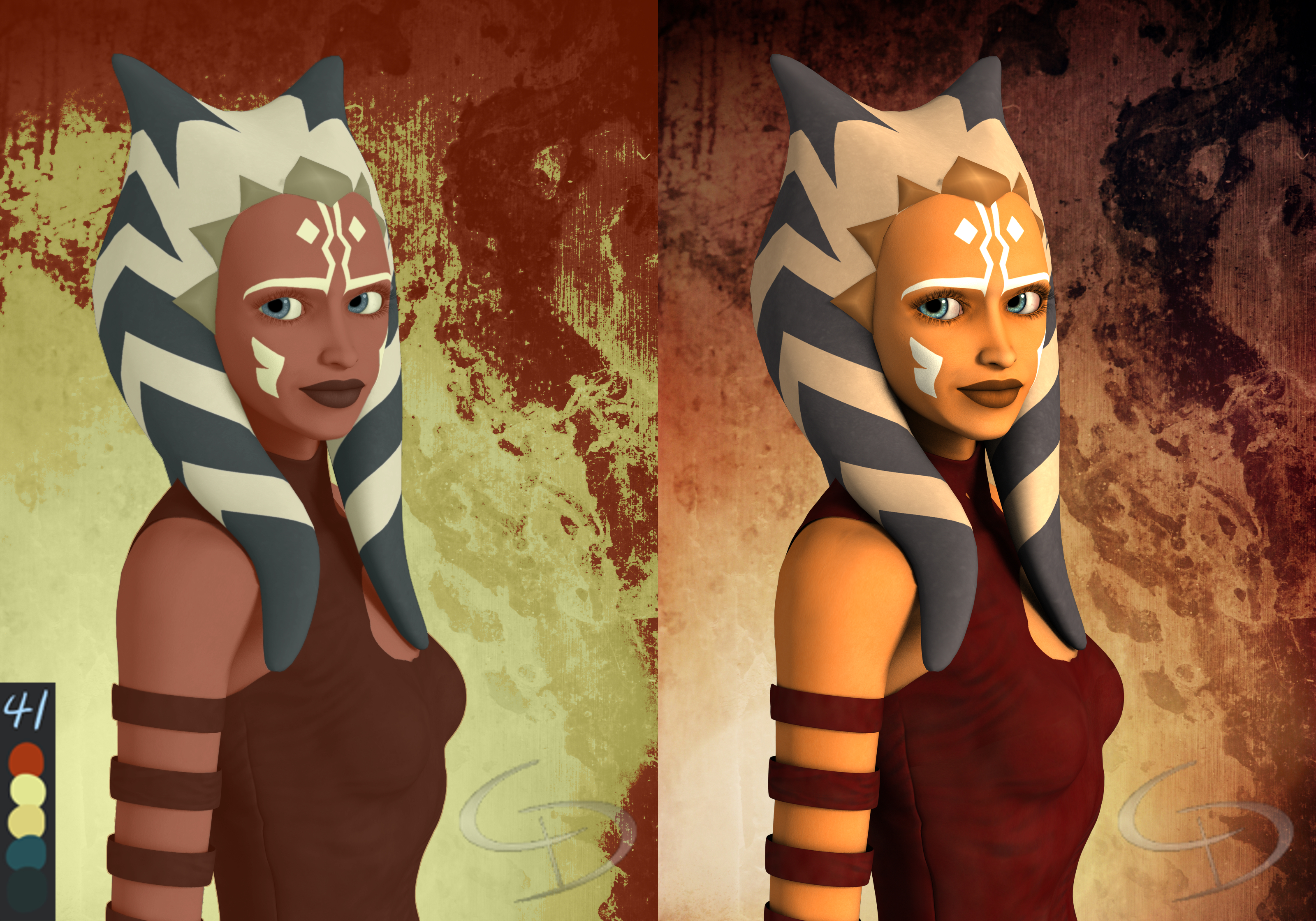 Ahsoka Tano Limited Color Palette By Crimsonight On DeviantArt.