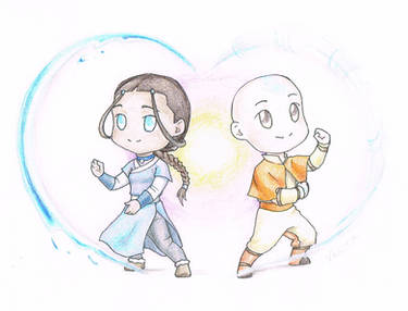 Chibi Valentine_ Aang and Katara