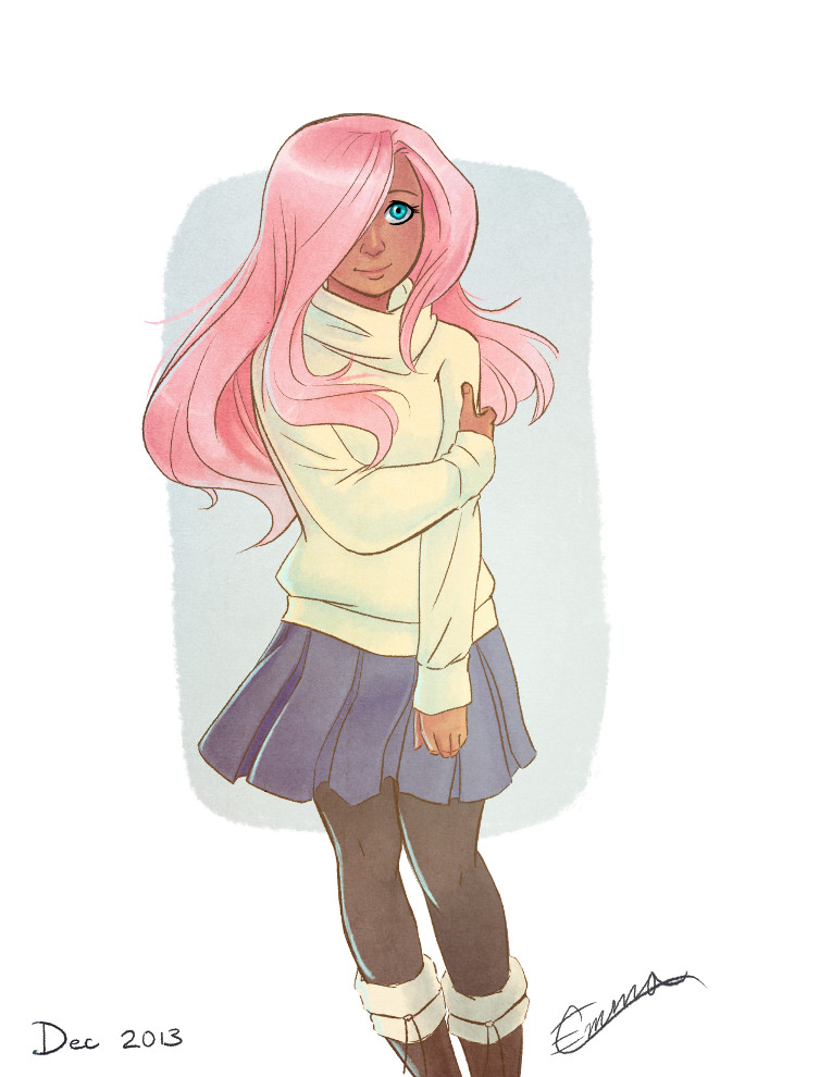 human ponies: Fluttershy