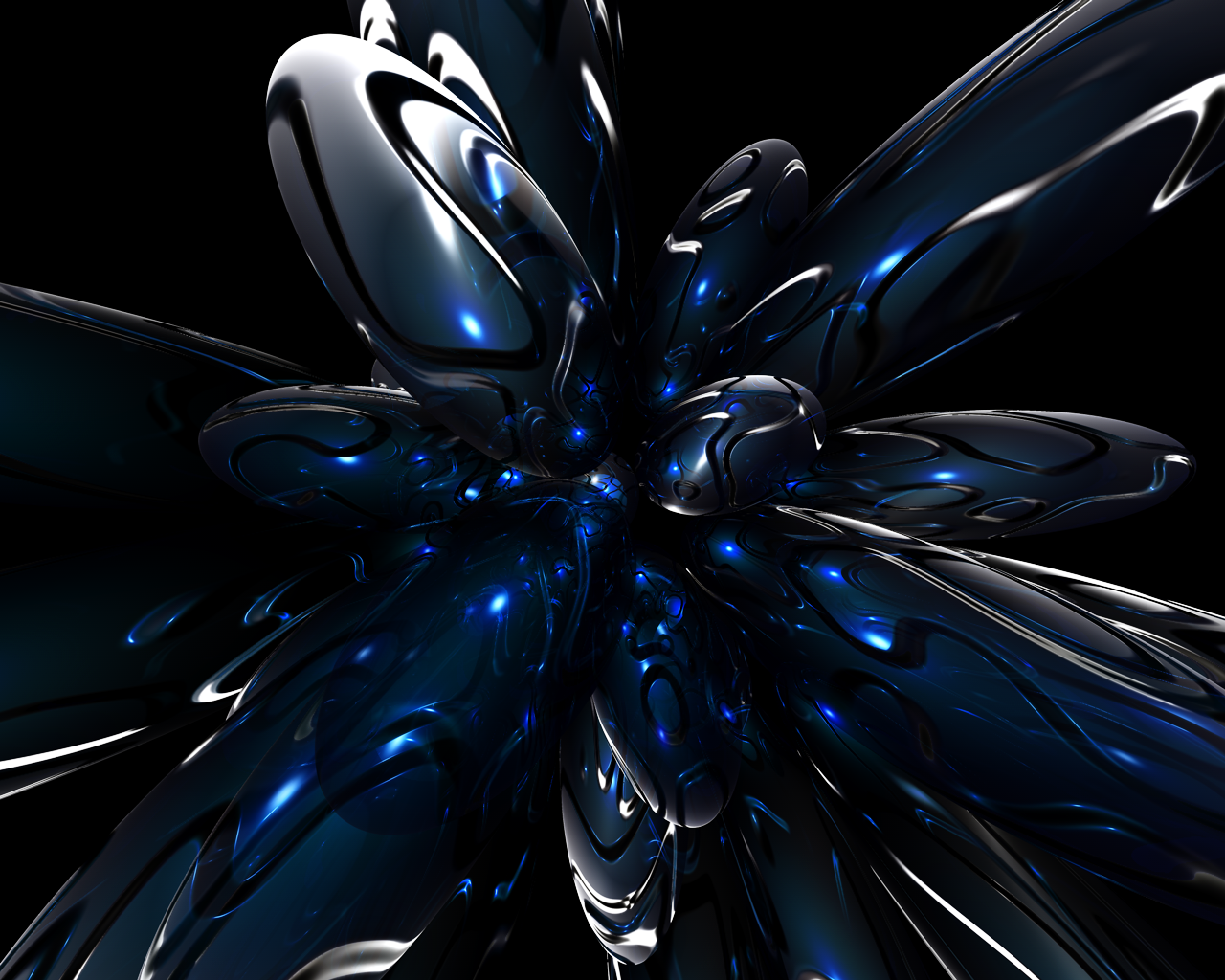 blue metal bubble c4d