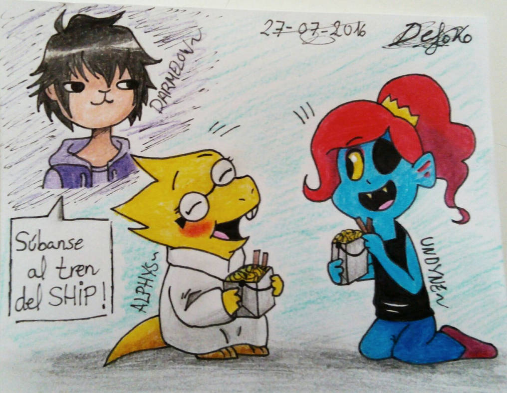 Darmelow shippeando Undyne x Alphys (? by DefokoUtane3 on DeviantArt