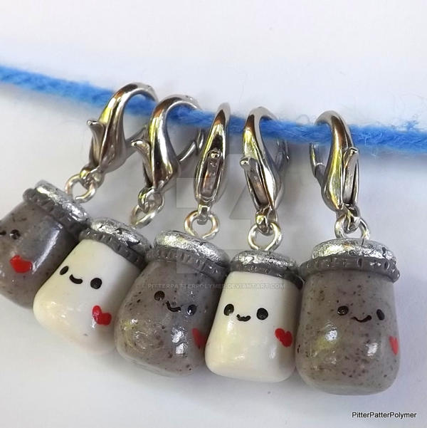 Kawaii Crochet Stitch Markers Salt and Pepper