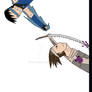 Two of my Oc's Fighting