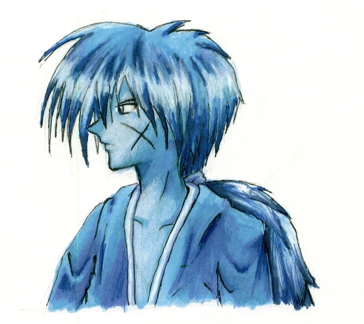 kenshin in blue markers