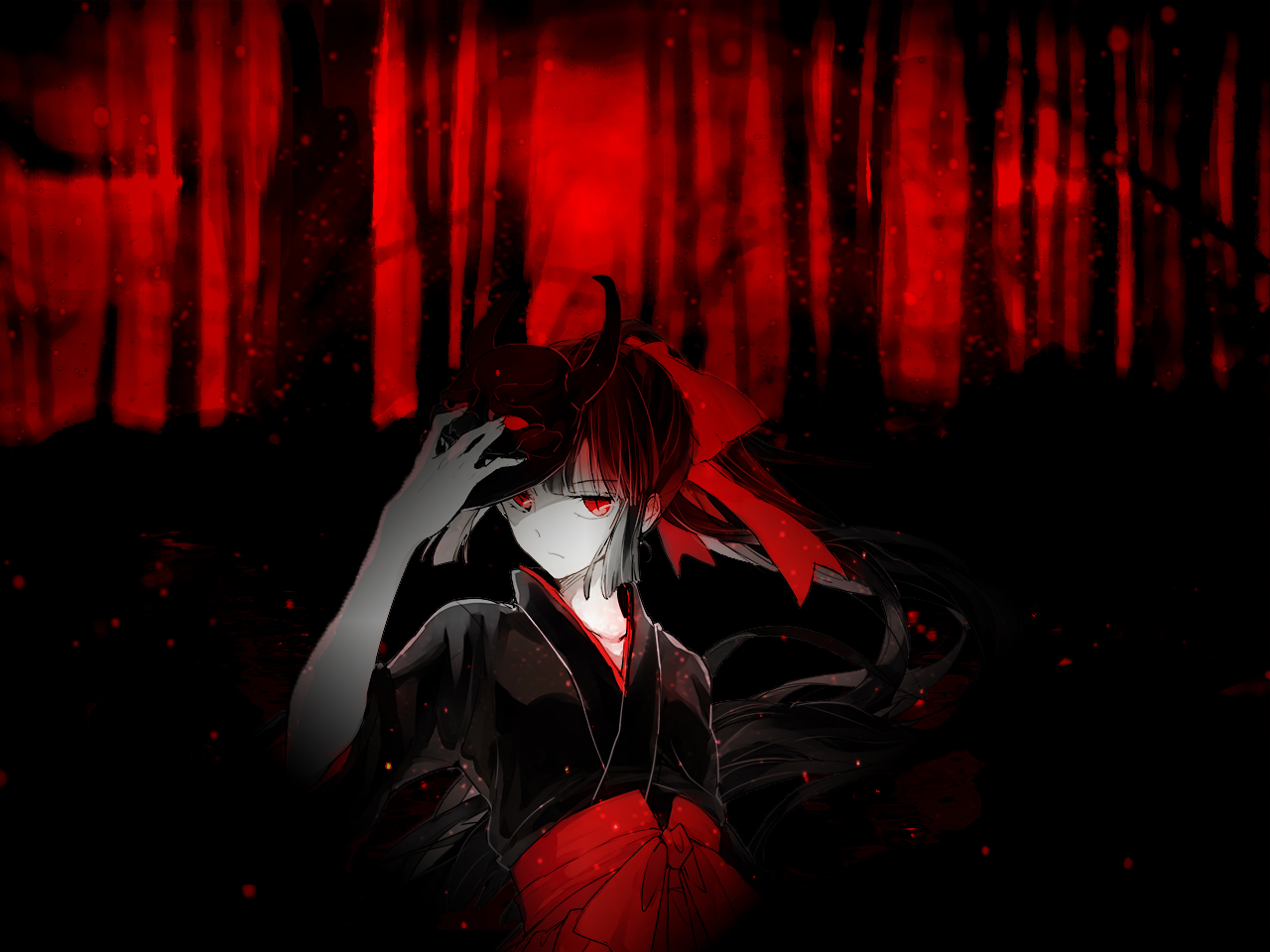 Demon Aka Blood anime Girl - Wallpaper by kirigawakazuto on DeviantArt