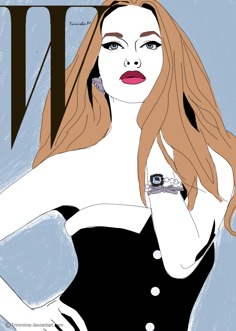 W Magazine Amanda Seyfried Vector illustration