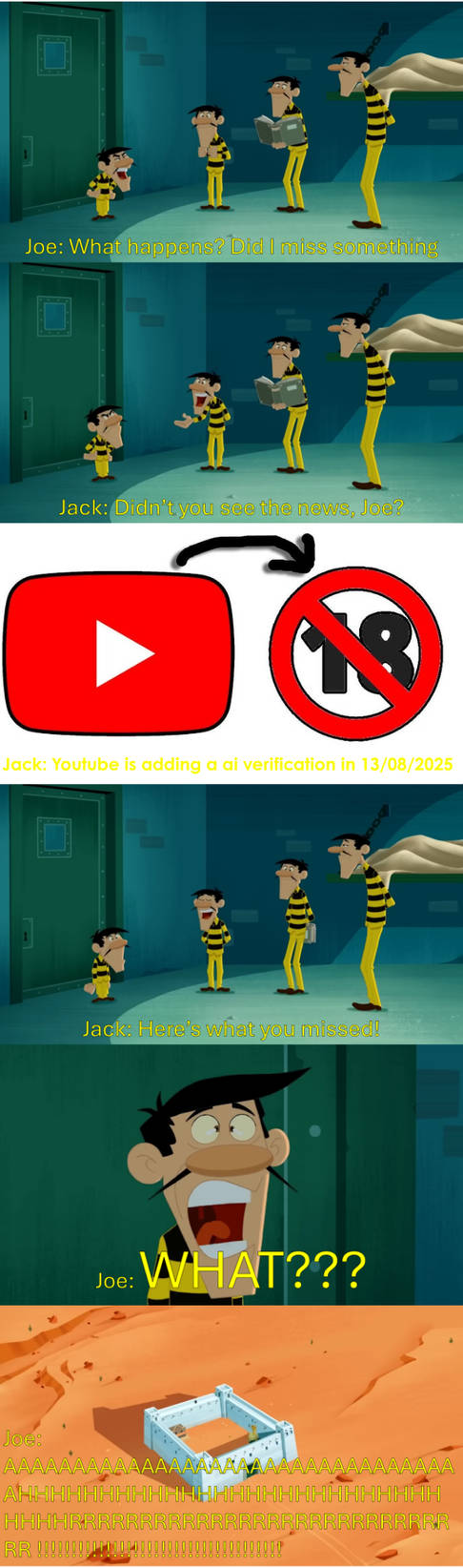Joe Ragna Scream Youtube's update make Joe Dalton Scream in Rage by Sanjavy on DeviantArt
