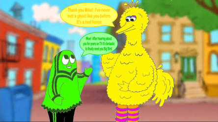 Mike meets Big Bird by Chillmon