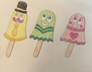 Mike the Ghost Ice Cream Bars with Gumball Eyes