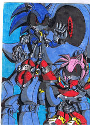 Metal Sonic and Metal Amy