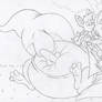 oliver wolfaroo snuggles Aurora sketch