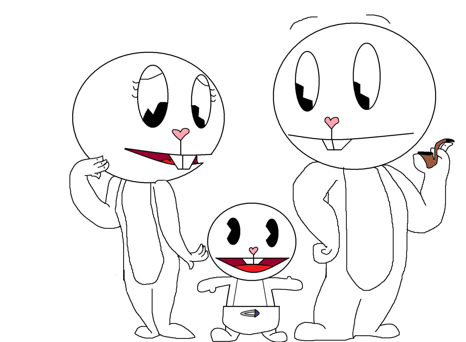 HTF family of three base by happychipmukbases on DeviantArt